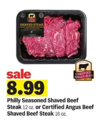 Philly Seasoned Shaved Beef Steak or Certified Angus Beef Shaved Beef Steak