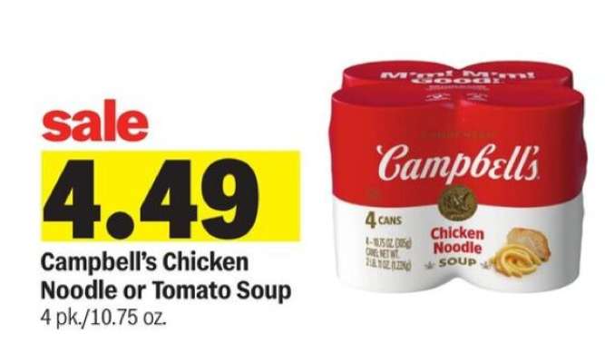 Campbell's Chicken Noodle or Tomato Soup