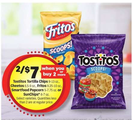 Tostitos, Cheetos, Fritos, Smartfood Popcorn, SunChips