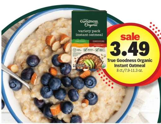 True Goodness Organic Instant Oatmeal