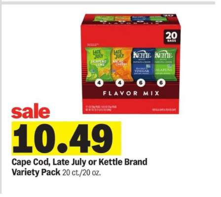 Cape Cod, Late July or Kettle Brand Variety Pack