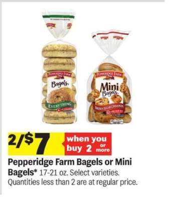Pepperidge Farm Bagels or Mini Bagels*