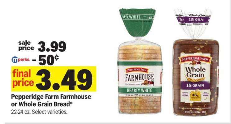 Pepperidge Farm Farmhouse or Whole Grain Bread