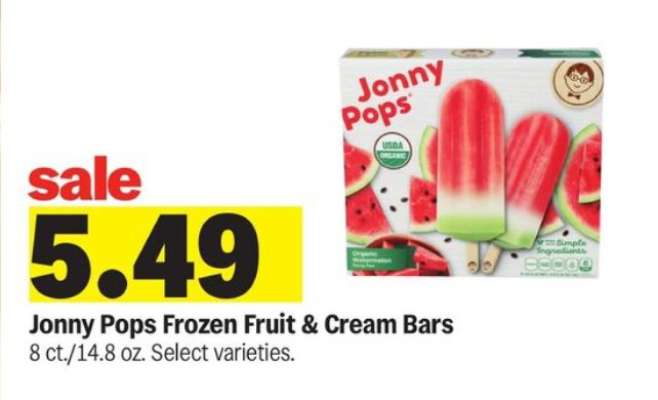 Jonny Pops Frozen Fruit & Cream Bars