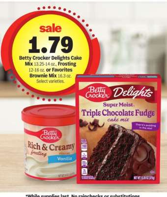 Betty Crocker Delights Cake Mix, Frosting, or Favorites Brownie Mix