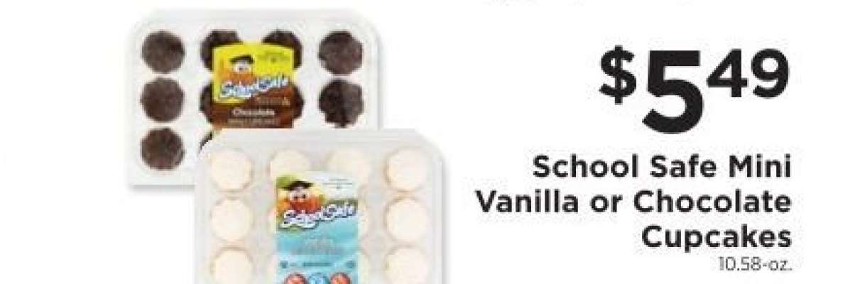 School Safe Mini Vanilla or Chocolate Cupcakes