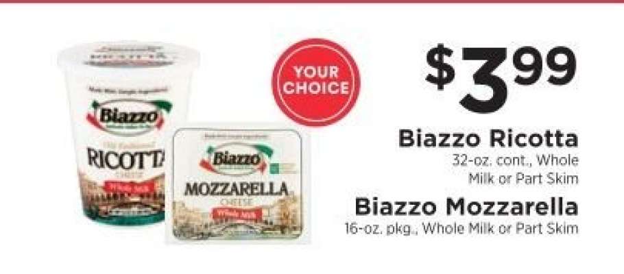 Biazzo Ricotta or Biazzo Mozzarella