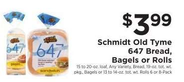 Schmidt Old Tyme 647 Bread, Bagels or Rolls