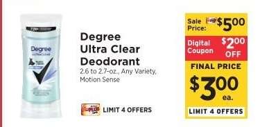 Degree Ultra Clear Deodorant