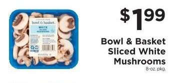 Bowl & Basket Sliced White Mushrooms