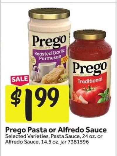 Prego Pasta or Alfredo Sauce