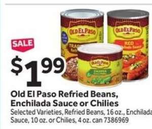 Old El Paso Refried Beans, Enchilada Sauce or Chilies