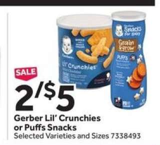 Gerber Lil' Crunchies or Puffs Snacks