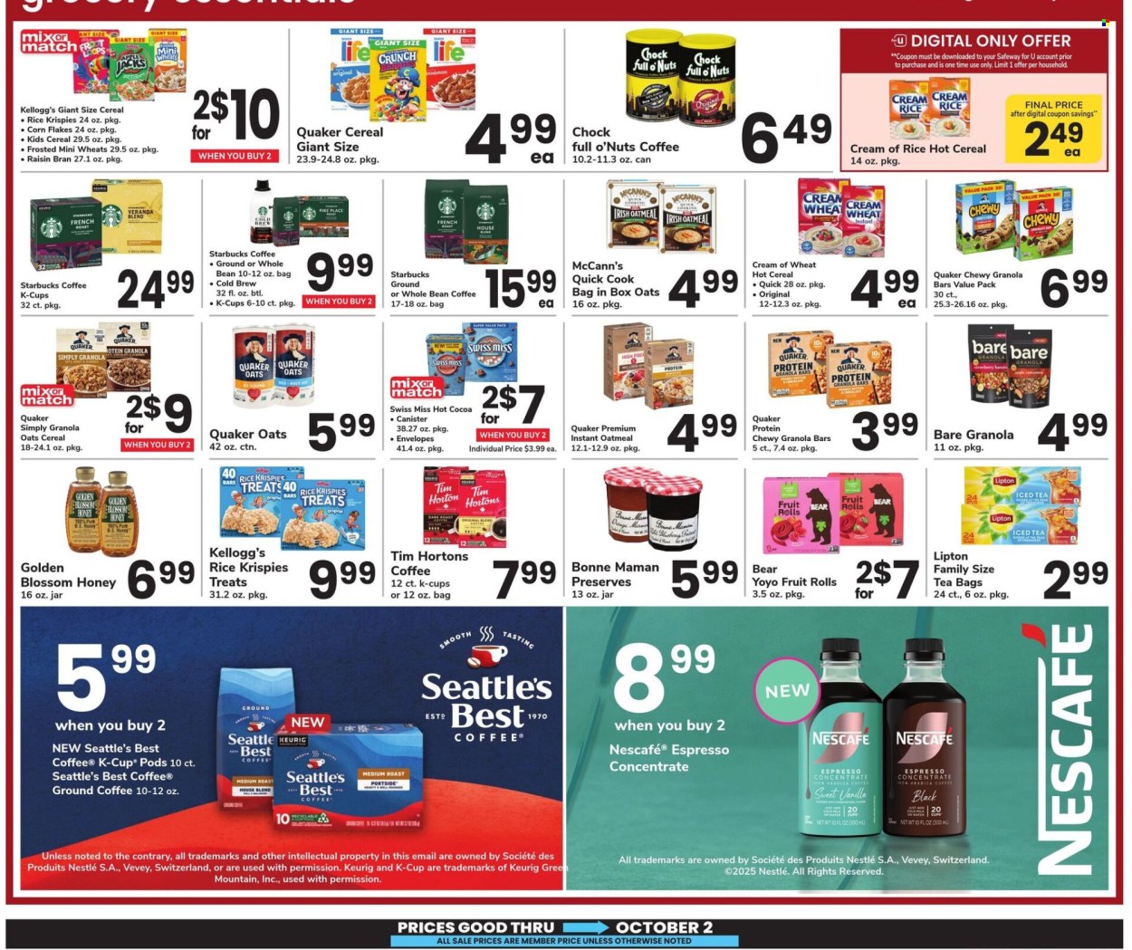 Safeway ad - 09/05/2025 - 10/02/2025. Page 23