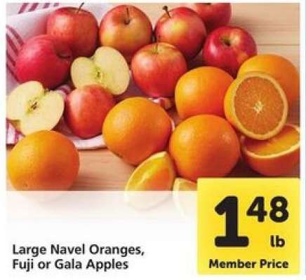 Large Navel Oranges, Fuji or Gala Apples