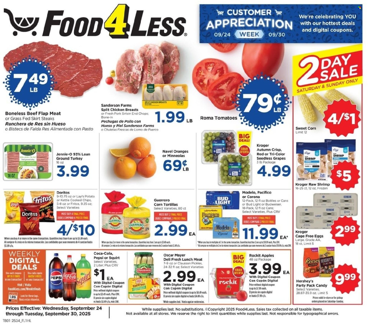 Food 4 Less ad - 09/24/2025 - 09/30/2025. Page 1