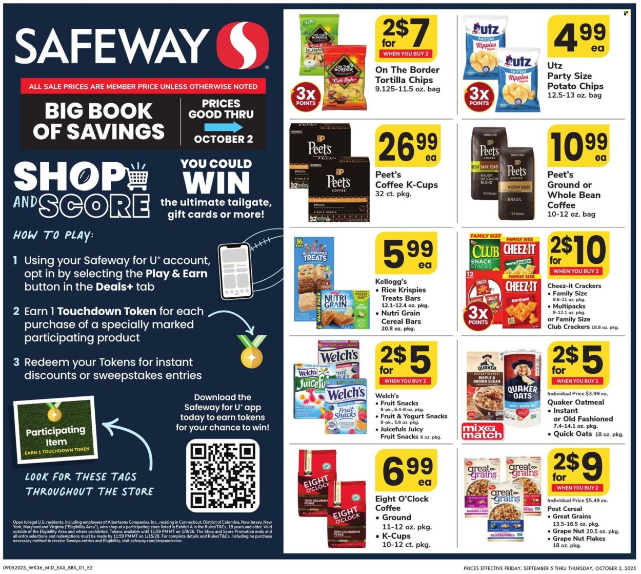 Safeway ad - 09/05/2025 - 10/02/2025. Page 1