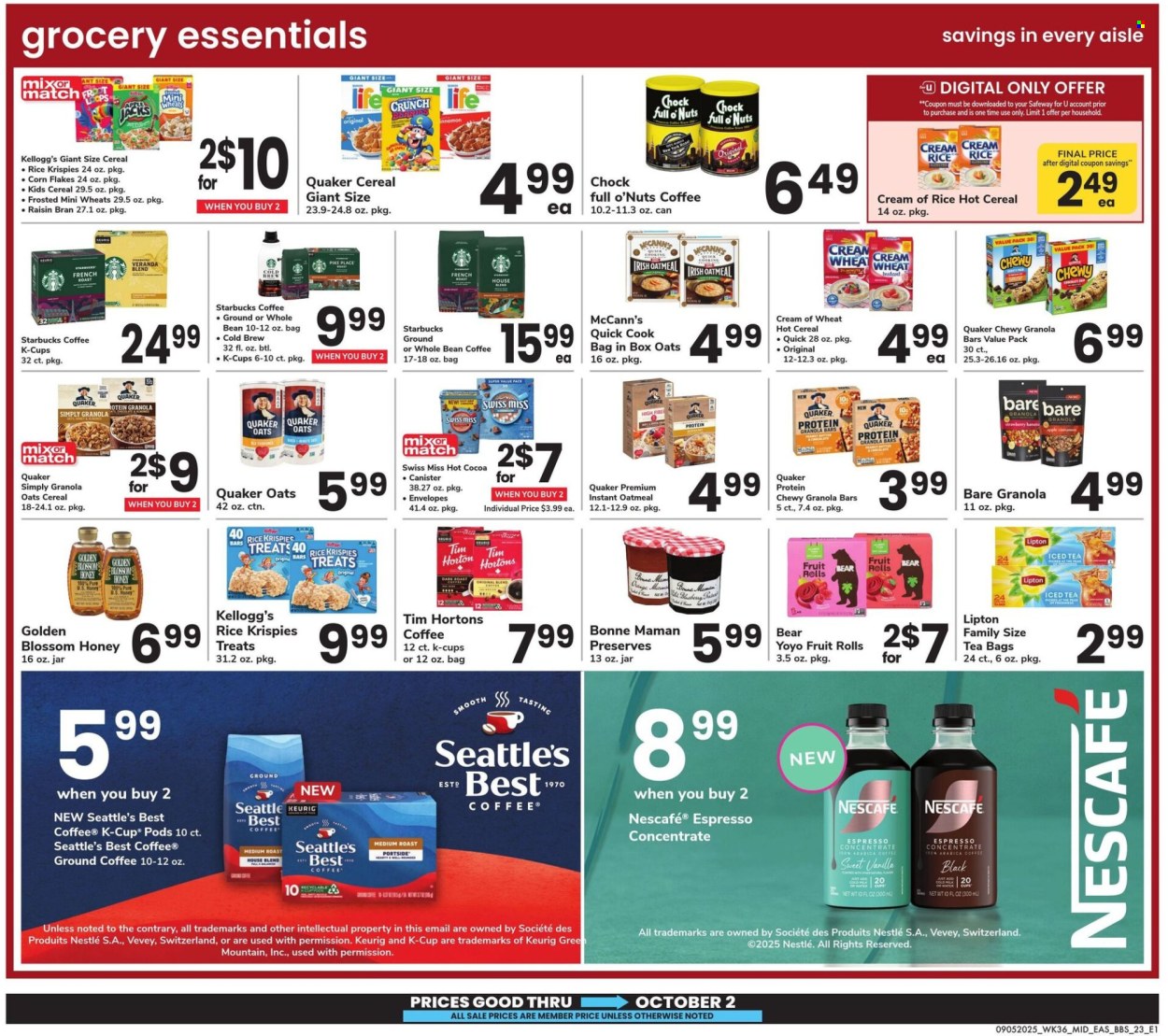 Safeway ad - 09/05/2025 - 10/02/2025. Page 23