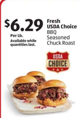 Fresh USDA Choice BBQ Seasoned Chuck Roast