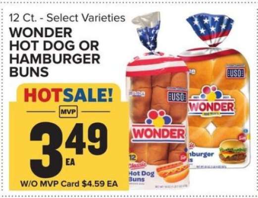 Wonder Hot Dog or Hamburger Buns