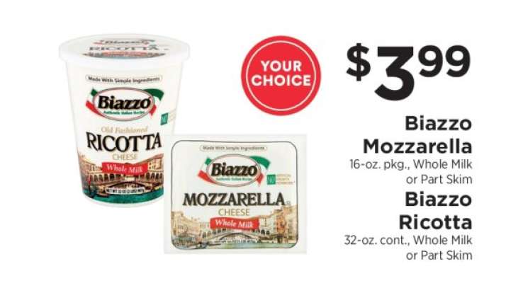 Biazzo Mozzarella or Ricotta
