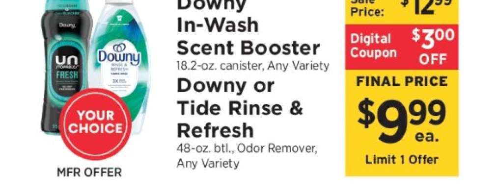 Downy In-Wash Scent Booster or Downy/Tide Rinse & Refresh