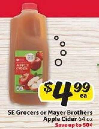 SE Grocers or Mayer Brothers Apple Cider