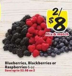 Blueberries, Blackberries or Raspberries