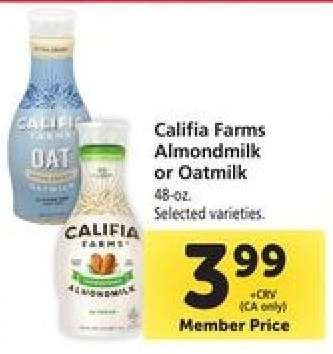 Califia Farms Almondmilk, or Oatmilk