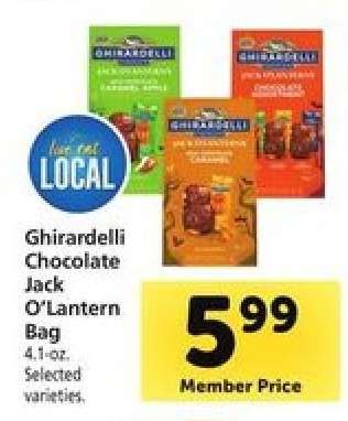 Ghirardelli Chocolate Jack O'Lantern Bag