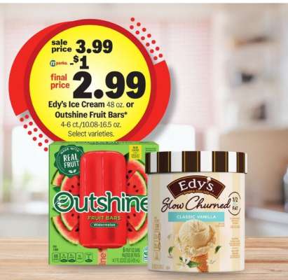 Edy's Ice Cream or Outshine Fruit Bars