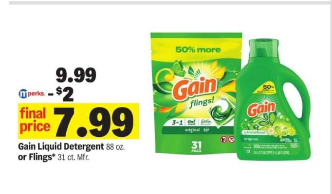 Gain Liquid Detergent or Flings