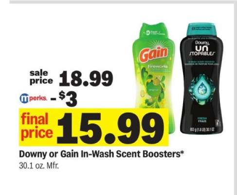 Downy or Gain In-Wash Scent Boosters
