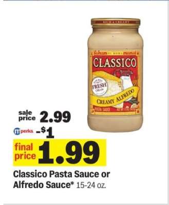 Classico Pasta Sauce or Alfredo Sauce*