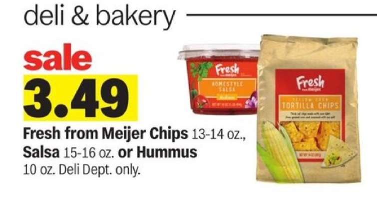 Fresh from Meijer Chips, Salsa or Hummus