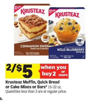 Krusteaz Muffin, Quick Bread or Cake Mixes or Bars