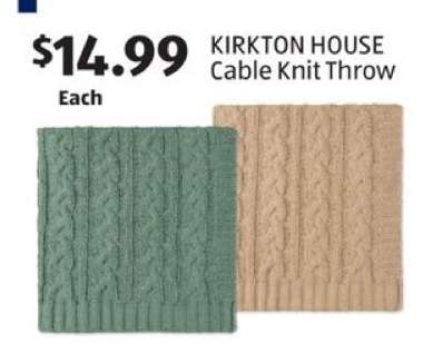 KIRKTON HOUSE Cable Knit Throw