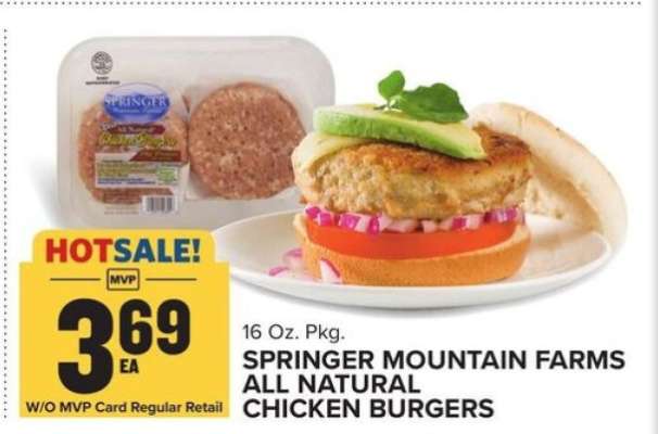Springer Mountain Farms All Natural Chicken Burgers