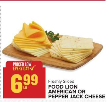 Food Lion American or Pepper Jack Cheese
