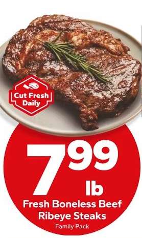 Fresh Boneless Beef Ribeye Steaks