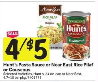 Hunt's Pasta Sauce or Near East Rice Pilaf or Couscous