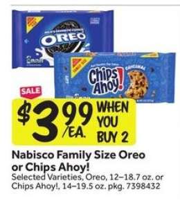 Nabisco Family Size Oreo or Chips Ahoy!