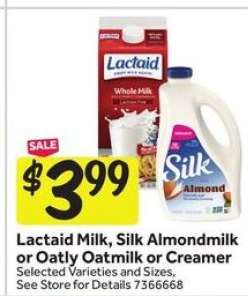Lactaid Milk, Silk Almondmilk or Oatly Oatmilk or Creamer