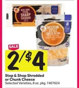 Stop & Shop Shredded or Chunk Cheese