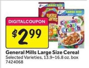 General Mills Large Size Cereal