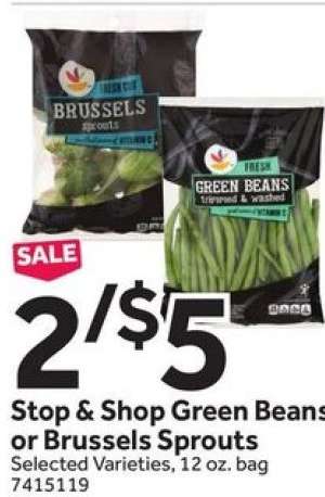 Stop & Shop Green Beans or Brussels Sprouts