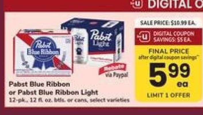 Pabst Blue Ribbon or Pabst Blue Ribbon Light