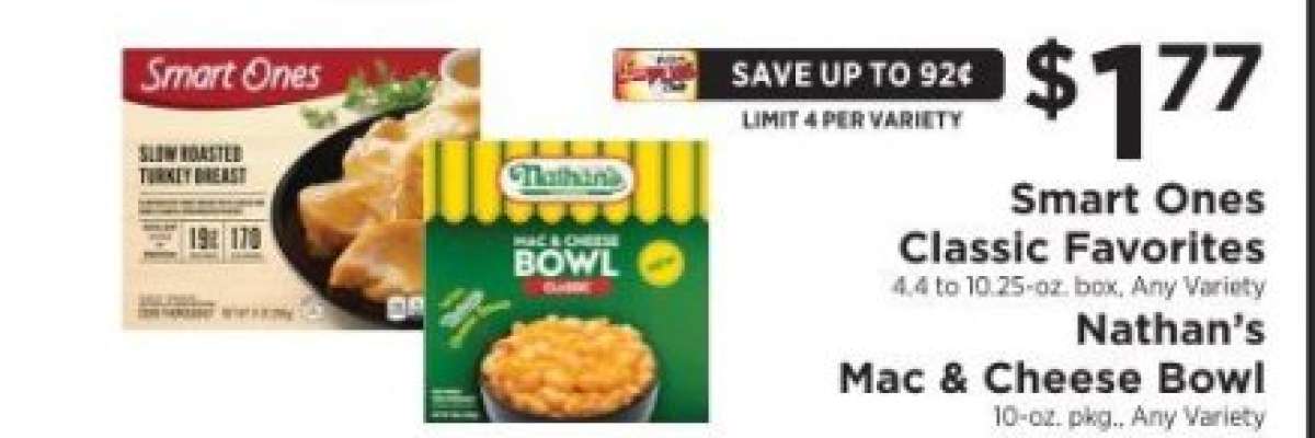 Smart Ones Classic Favorites & Nathan’s Mac & Cheese Bowl