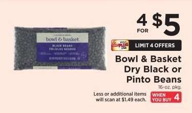Bowl & Basket Dry Black or Pinto Beans