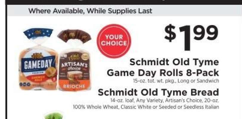 Schmidt Old Tyme Game Day Rolls 8-Pack / Schmidt Old Tyme Bread